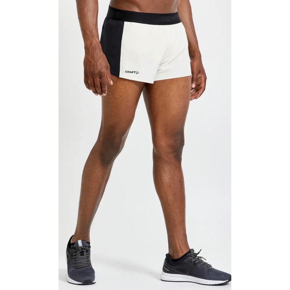 Craft Pro Hypervent Running Shorts Mens XL White Black Split Racing Shorts